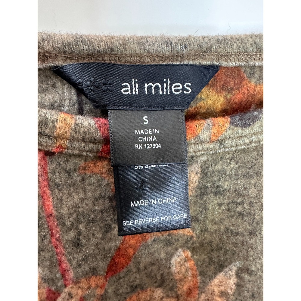 Ali Miles Brushed Soft Knit Tunic Top Pockets 3/4 Sleeve Small Autumn Fall Art - Picture 6 of 11